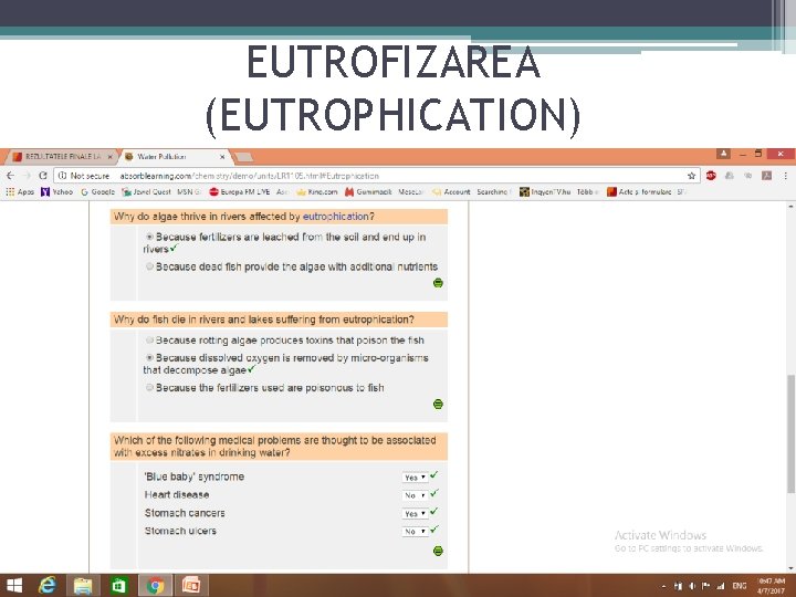 EUTROFIZAREA (EUTROPHICATION) 