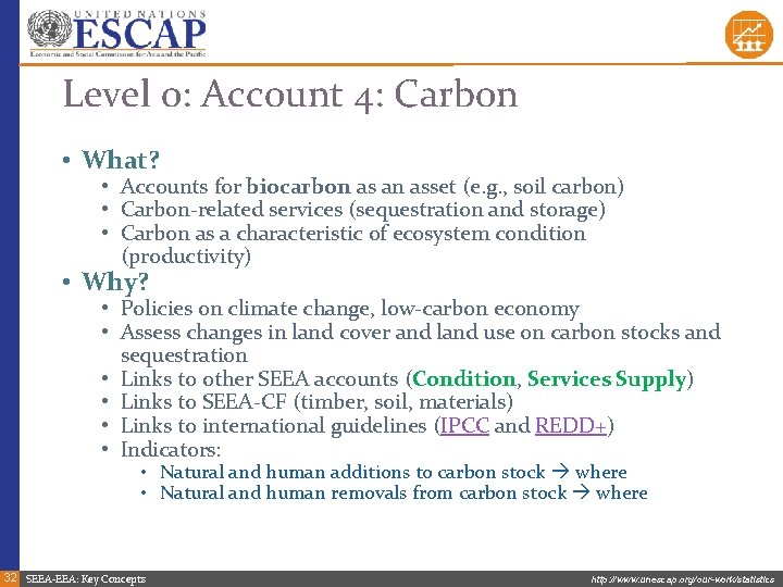 Level 0: Account 4: Carbon • What? • Accounts for biocarbon as an asset