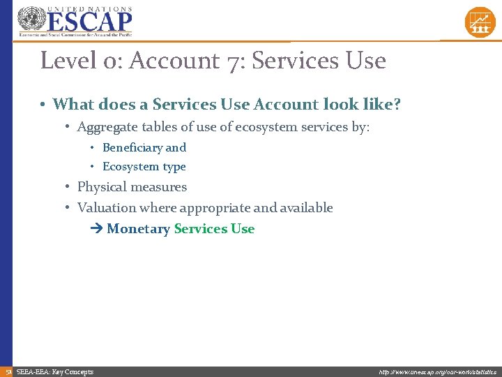 Level 0: Account 7: Services Use • What does a Services Use Account look