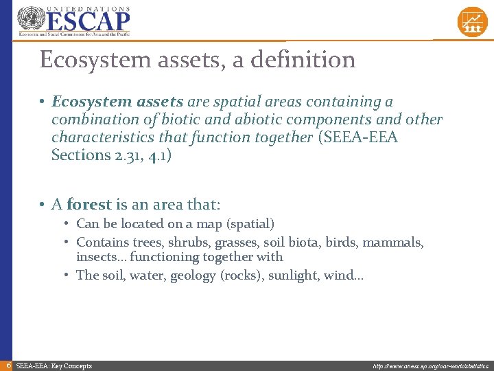 Ecosystem assets, a definition • Ecosystem assets are spatial areas containing a combination of