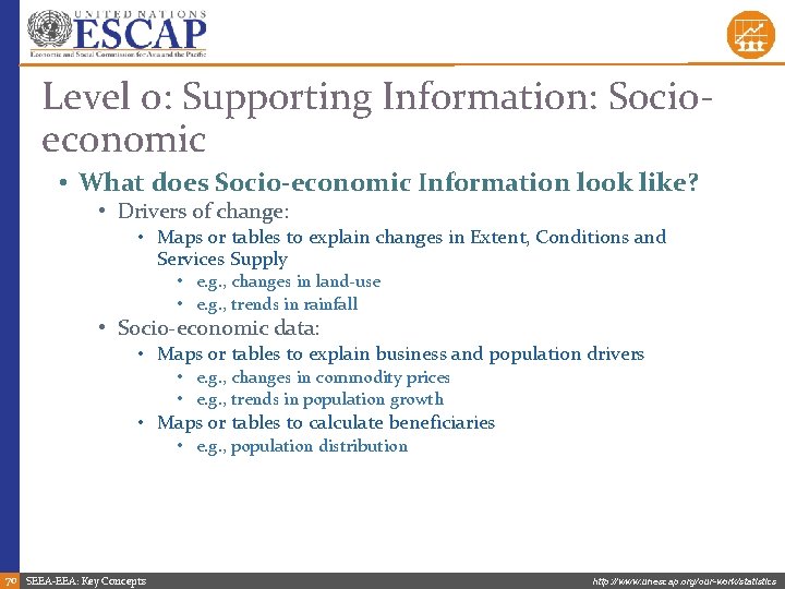 Level 0: Supporting Information: Socioeconomic • What does Socio-economic Information look like? • Drivers