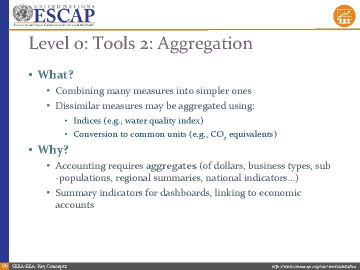 Level 0: Tools 2: Aggregation • What? • Combining many measures into simpler ones