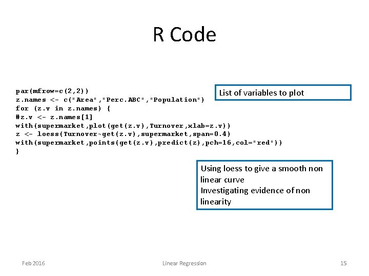 R Code par(mfrow=c(2, 2)) List of variables to plot z. names <- c("Area", "Perc. R Code par(mfrow=c(2, 2)) List of variables to plot z. names <- c("Area", "Perc.