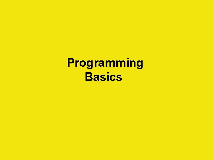 Programming Basics 