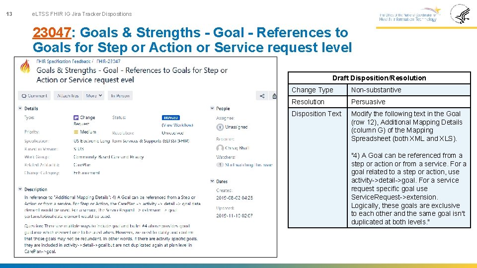 13 e. LTSS FHIR IG Jira Tracker Dispositions 23047: Goals & Strengths - Goal