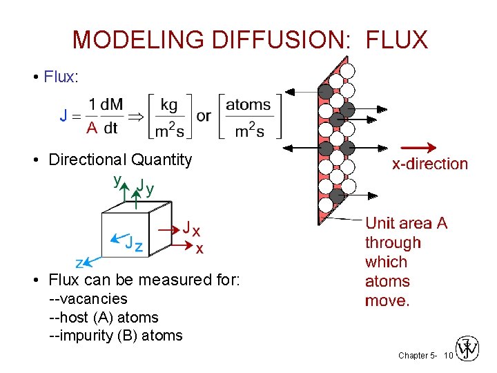 MODELING DIFFUSION: FLUX • Flux: • Directional Quantity • Flux can be measured for: