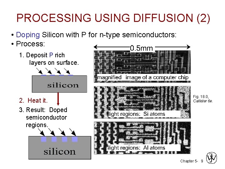 PROCESSING USING DIFFUSION (2) • Doping Silicon with P for n-type semiconductors: • Process: