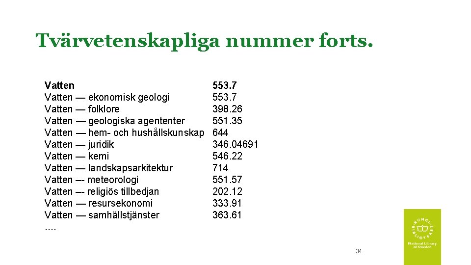 Tvärvetenskapliga nummer forts. Vatten — ekonomisk geologi Vatten — folklore Vatten — geologiska agententer