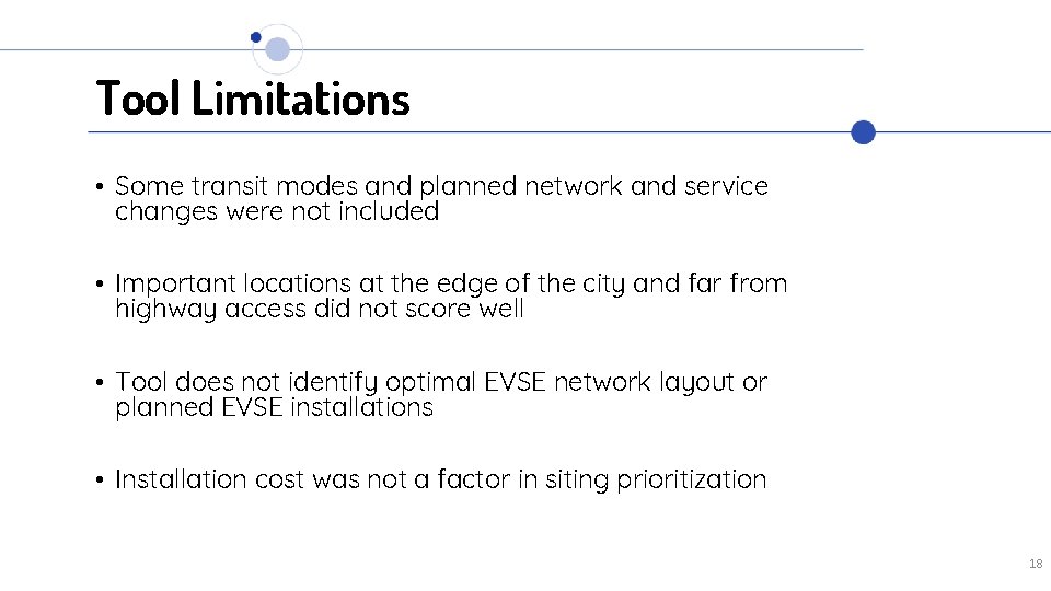 Tool Limitations • Some transit modes and planned network and service changes were not