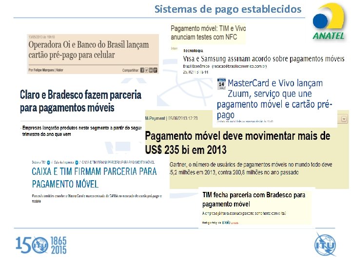 Sistemas de pago establecidos 