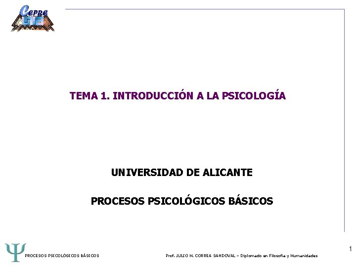 TEMA 1 INTRODUCCIN A LA PSICOLOGA UNIVERSIDAD DE