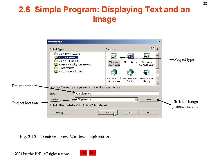 2. 6 Simple Program: Displaying Text and an Image Project type Project name Project 2. 6 Simple Program: Displaying Text and an Image Project type Project name Project