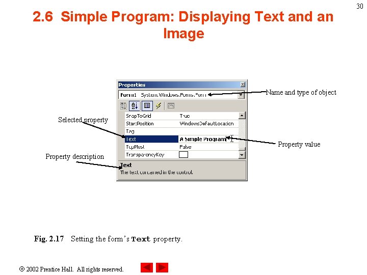 2. 6 Simple Program: Displaying Text and an Image Name and type of object 2. 6 Simple Program: Displaying Text and an Image Name and type of object