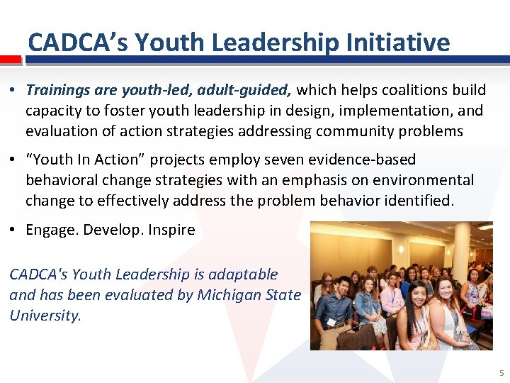 Building DrugFree CommunitiesThe CADCA Model Arkansas Prevention Summit