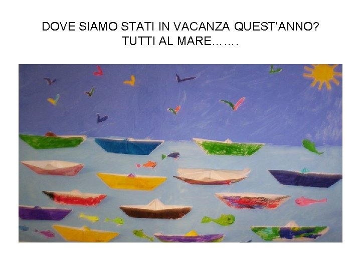 DOVE SIAMO STATI IN VACANZA QUEST’ANNO? TUTTI AL MARE……. 