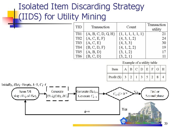 Isolated Item Discarding Strategy (IIDS) for Utility Mining 39 