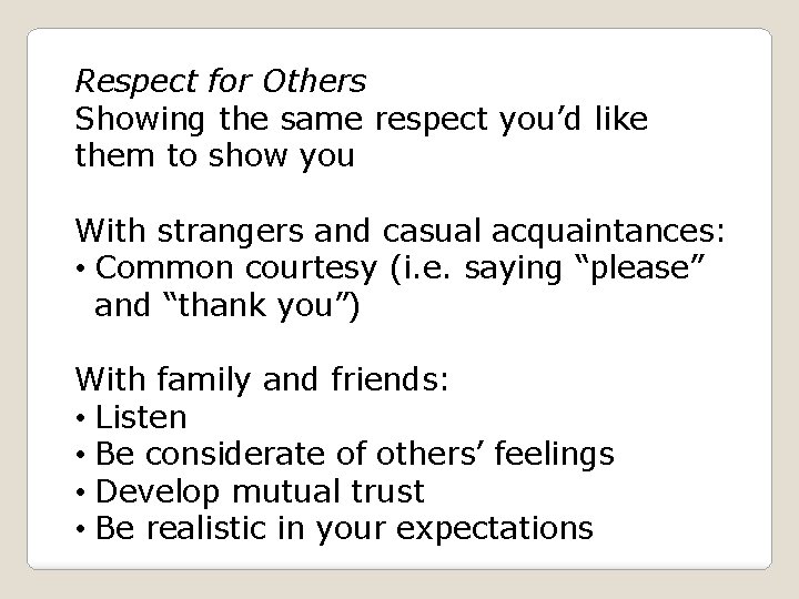 Skills for Healthy Relationships Chapter 6 Lessons 1