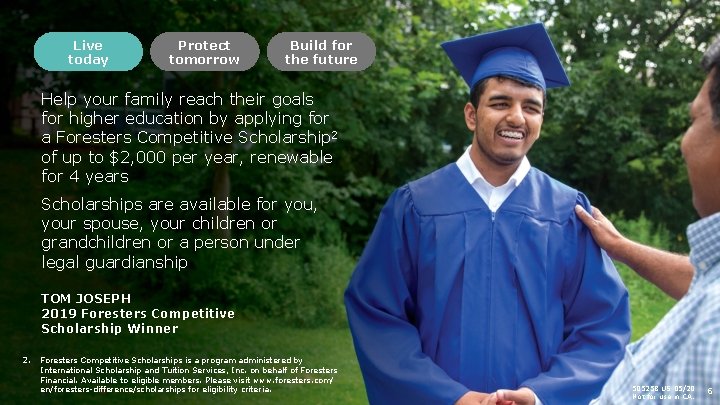 Live today Protect tomorrow Build for the future Help your family reach their goals
