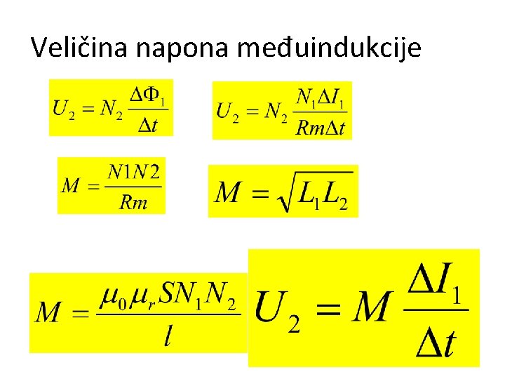 Veličina napona međuindukcije 