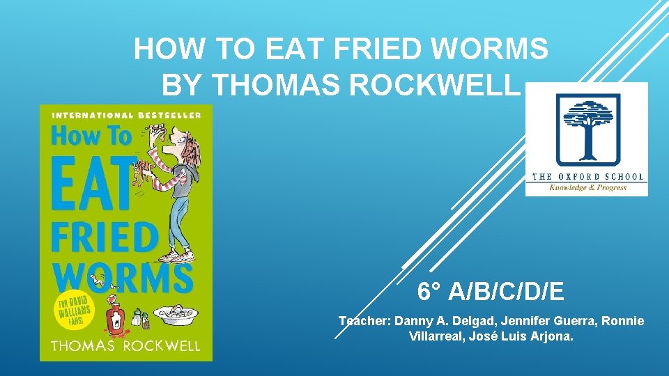 HOW TO EAT FRIED WORMS BY THOMAS ROCKWELL 6° A/B/C/D/E Teacher: Danny A. Delgad,