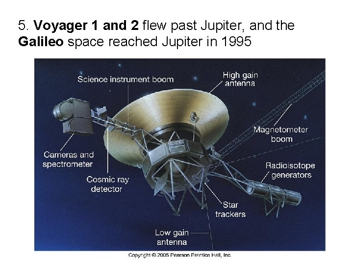 5. Voyager 1 and 2 flew past Jupiter, and the Galileo space reached Jupiter