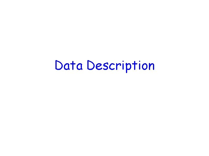 Data Description 