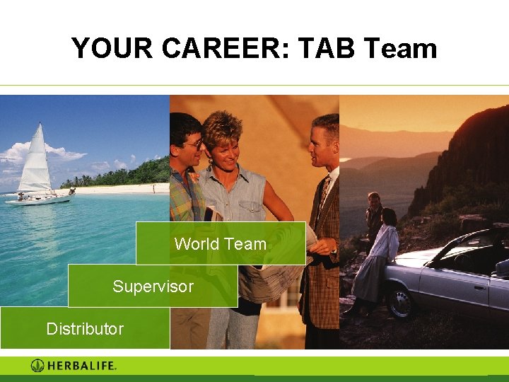 YOUR CAREER: TAB Team World Team Supervisor Distributor YOUR CAREER: TAB Team World Team Supervisor Distributor