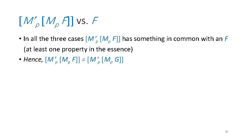  M p Mp F vs. F • In all the three cases M