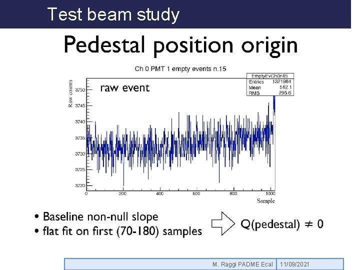 Test beam study M. Raggi PADME Ecal 11/09/2021 