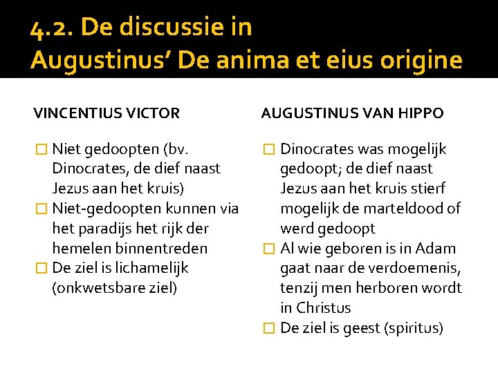 4. 2. De discussie in Augustinus’ De anima et eius origine VINCENTIUS VICTOR AUGUSTINUS