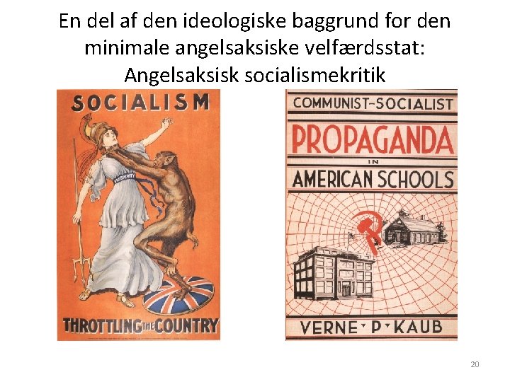 En del af den ideologiske baggrund for den minimale angelsaksiske velfærdsstat: Angelsaksisk socialismekritik 20