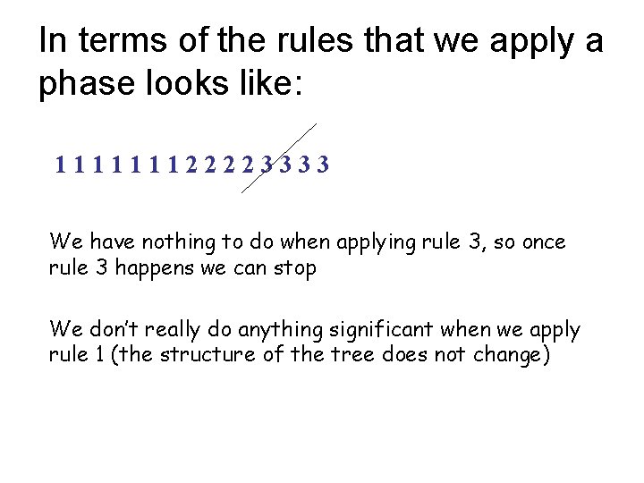 In terms of the rules that we apply a phase looks like: 111111122223333 We