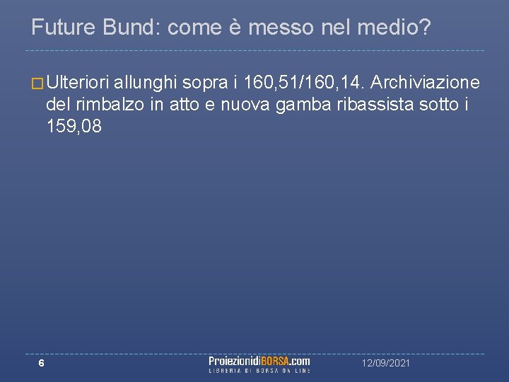 Future Bund: come è messo nel medio? � Ulteriori allunghi sopra i 160, 51/160,