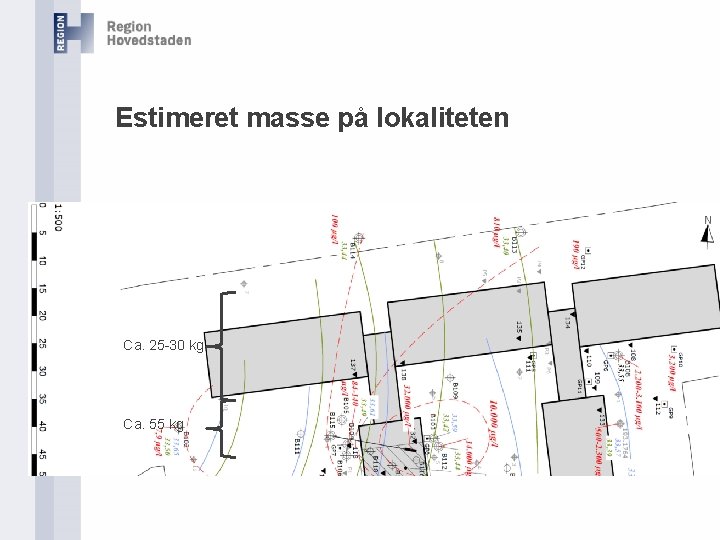 Estimeret masse på lokaliteten Ca. 25 -30 kg Ca. 55 kg 