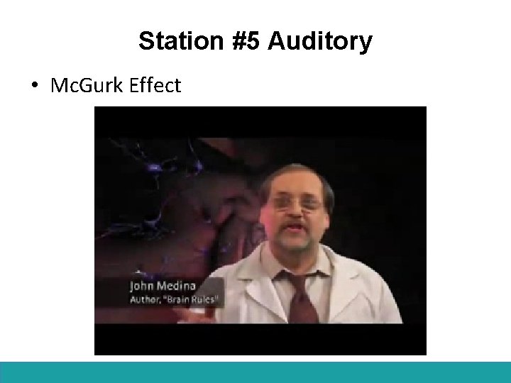 Station #5 Auditory • Mc. Gurk Effect 