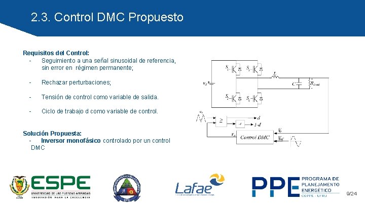 2. 3. Control DMC Propuesto Requisitos del Control: Seguimiento a una señal sinusoidal de