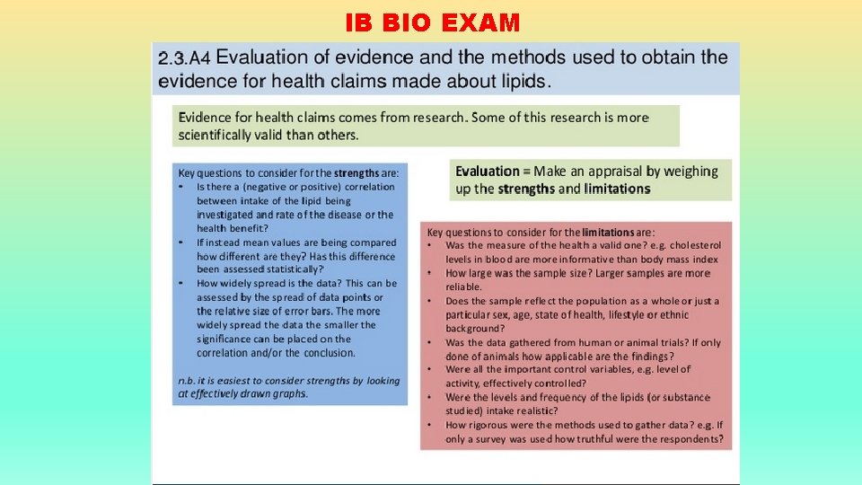 IB BIO EXAM 