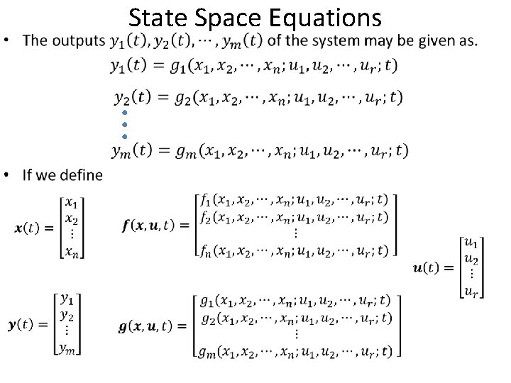  • State Space Equations 