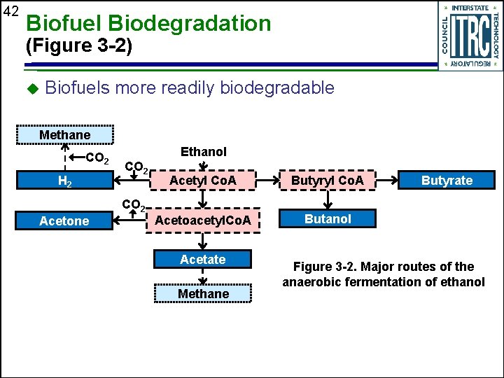 42 Biofuel Biodegradation (Figure 3 -2) u Biofuels more readily biodegradable Methane CO 2