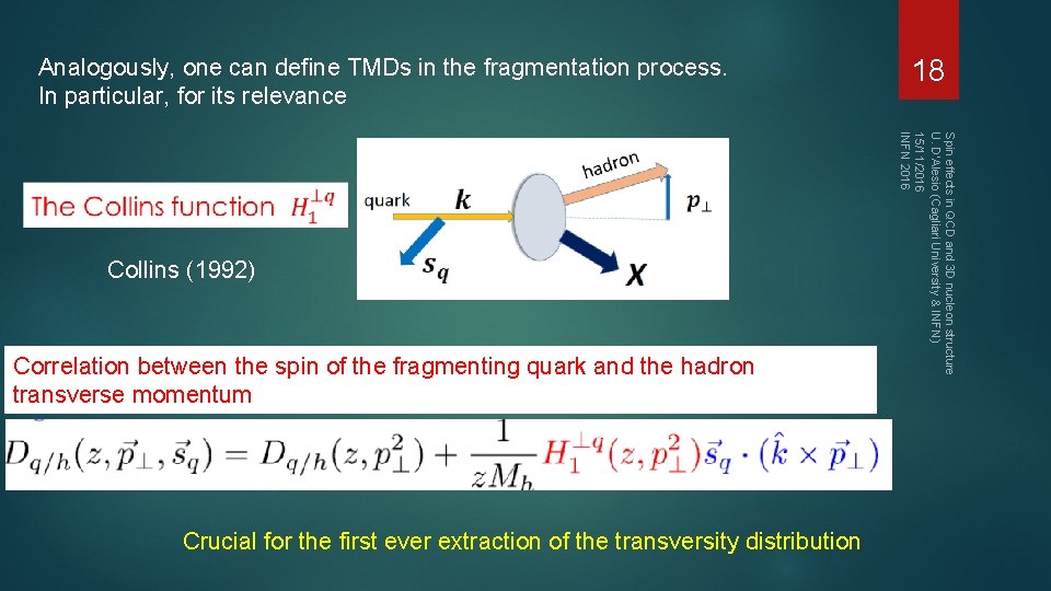 Analogously, one can define TMDs in the fragmentation process. In particular, for its relevance