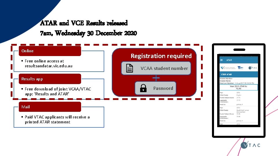 ATAR and VCE Results released 7 am, Wednesday 30 December 2020 Online • Free