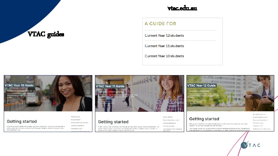 vtac. edu. au VTAC guides 