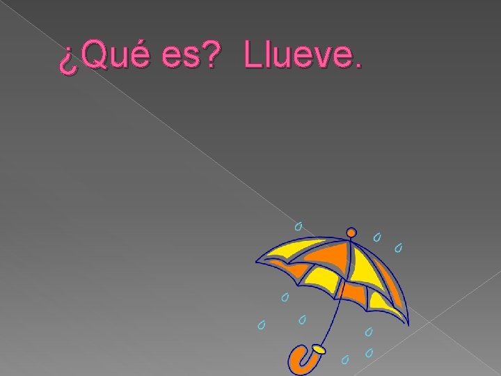 ¿Qué es? Llueve. 