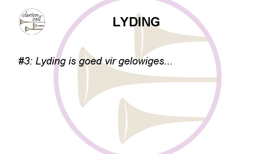 LYDING #3: Lyding is goed vir gelowiges. . . 