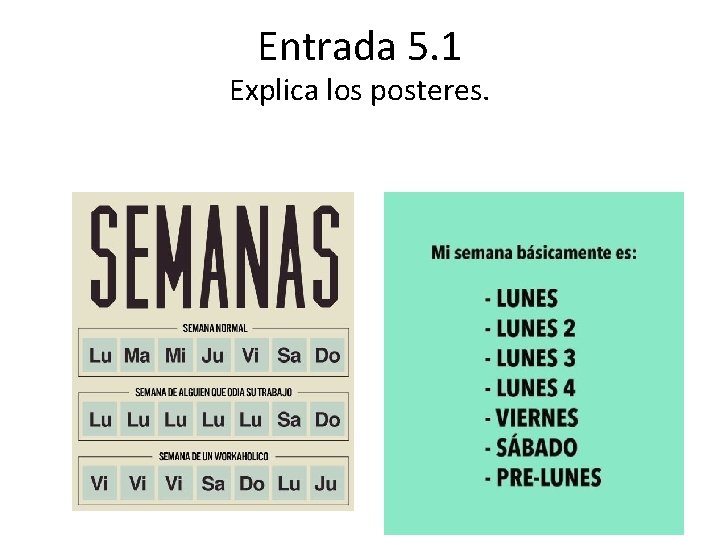 Entrada 5. 1 Explica los posteres. 