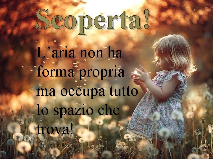 Scoperta! L’aria non ha forma propria ma occupa tutto lo spazio che trova! 