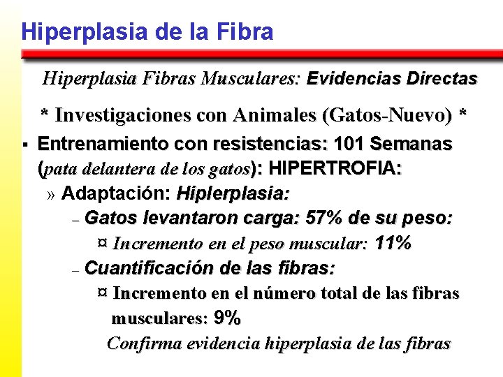 Hiperplasia de la Fibra Hiperplasia Fibras Musculares: Evidencias Directas * Investigaciones con Animales (Gatos-Nuevo)