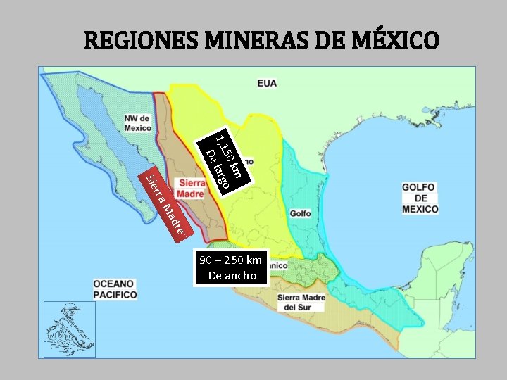 REGIONES MINERAS DE MÉXICO 1, 1 km 50 o larg De ra r Sie