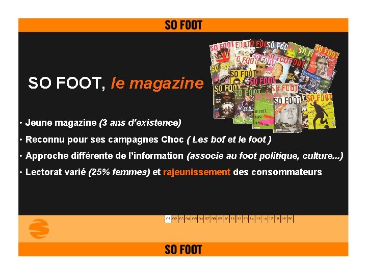 SO FOOT, le magazine • Jeune magazine (3 ans d’existence) • Reconnu pour ses
