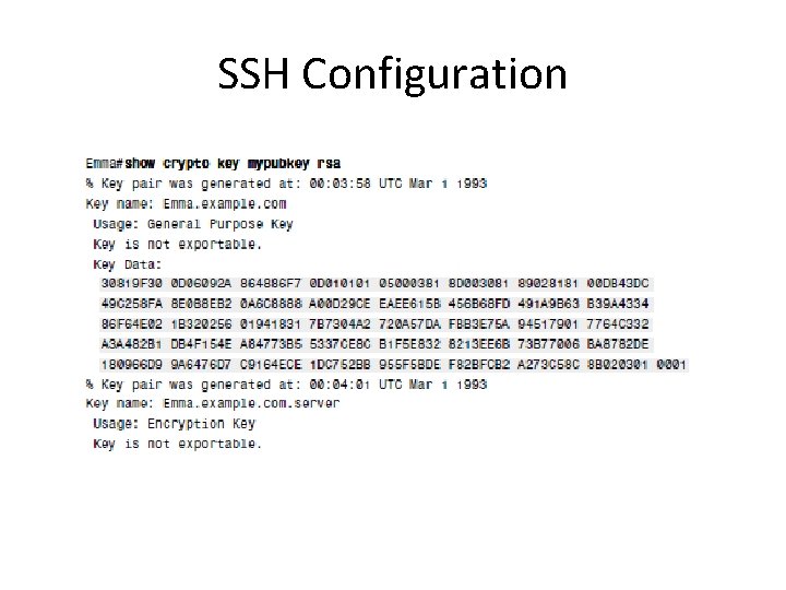 SSH Configuration 